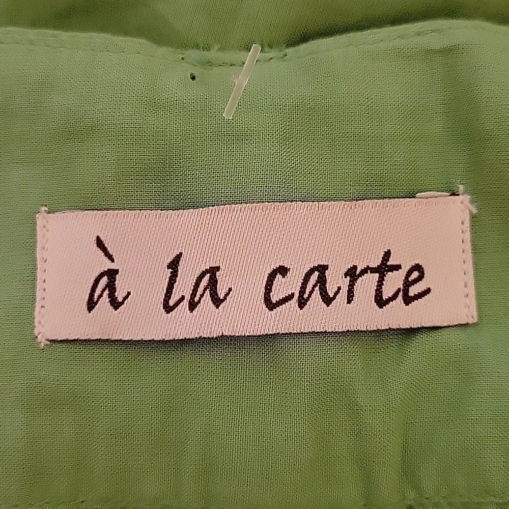 A LA CARTE 1990s Green Boho Gypsy Hippie Godet Circle Skirt